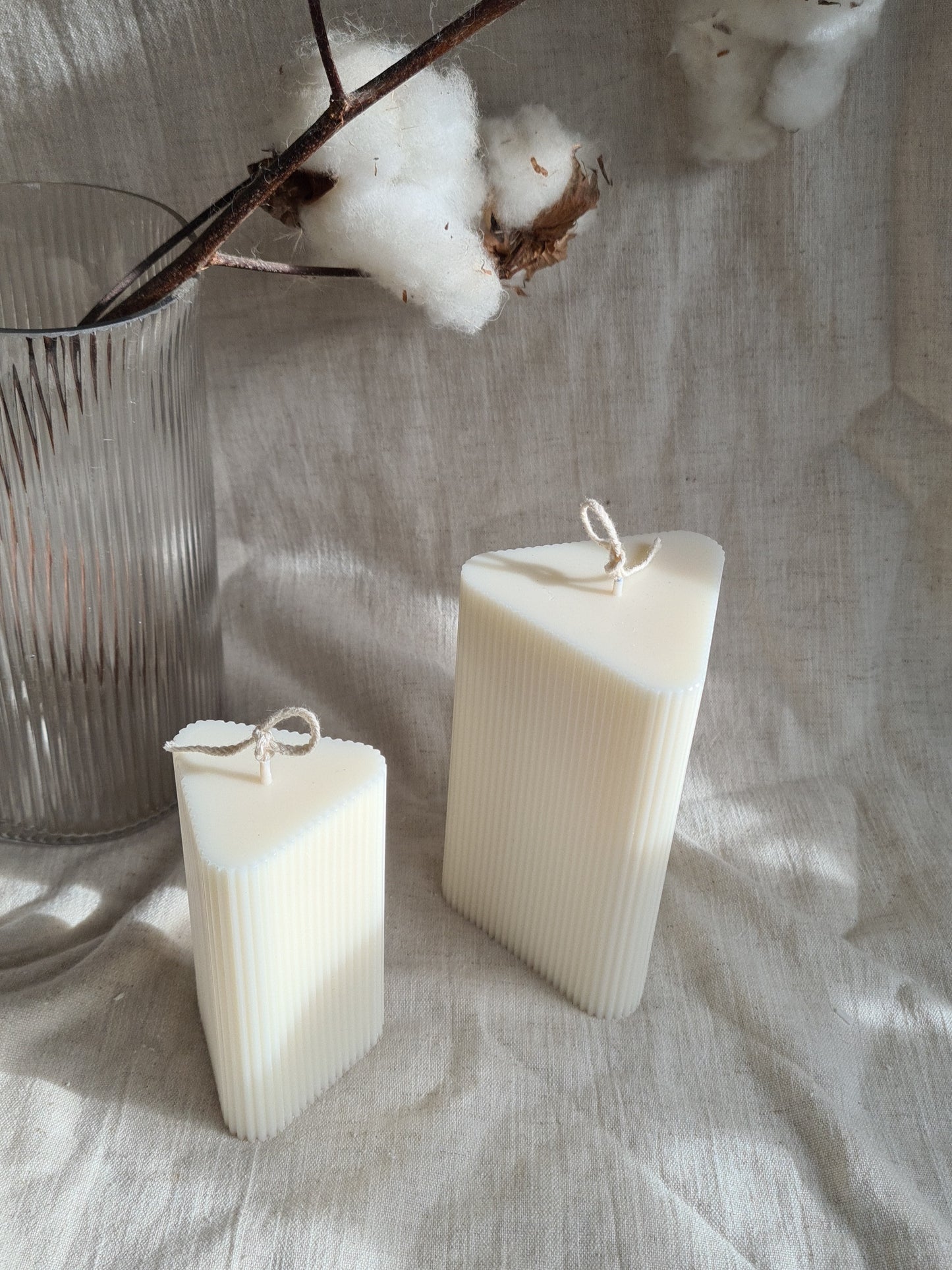 Ribbed Triangle Pillar Candle