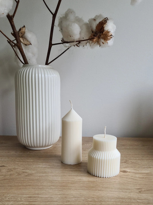Ribbed Geo Tower Candles