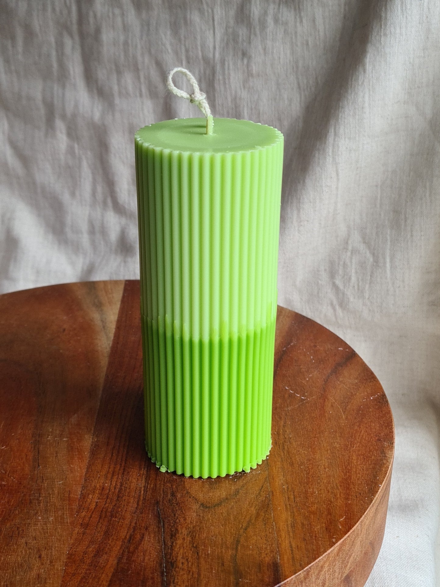 Two Tone Ribbed Pillar Candles
