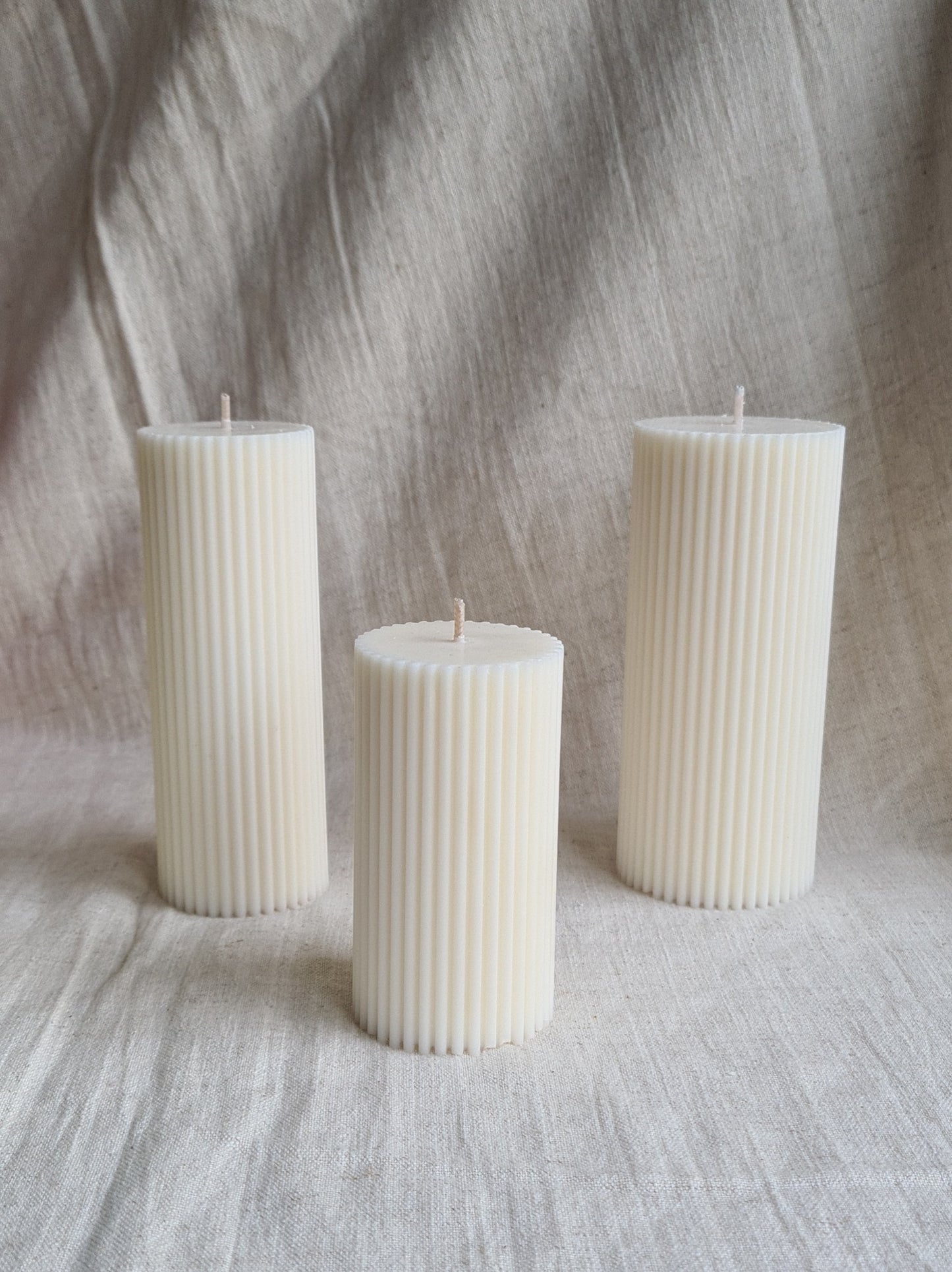 Ribbed Pillar Candles - Trilogy
