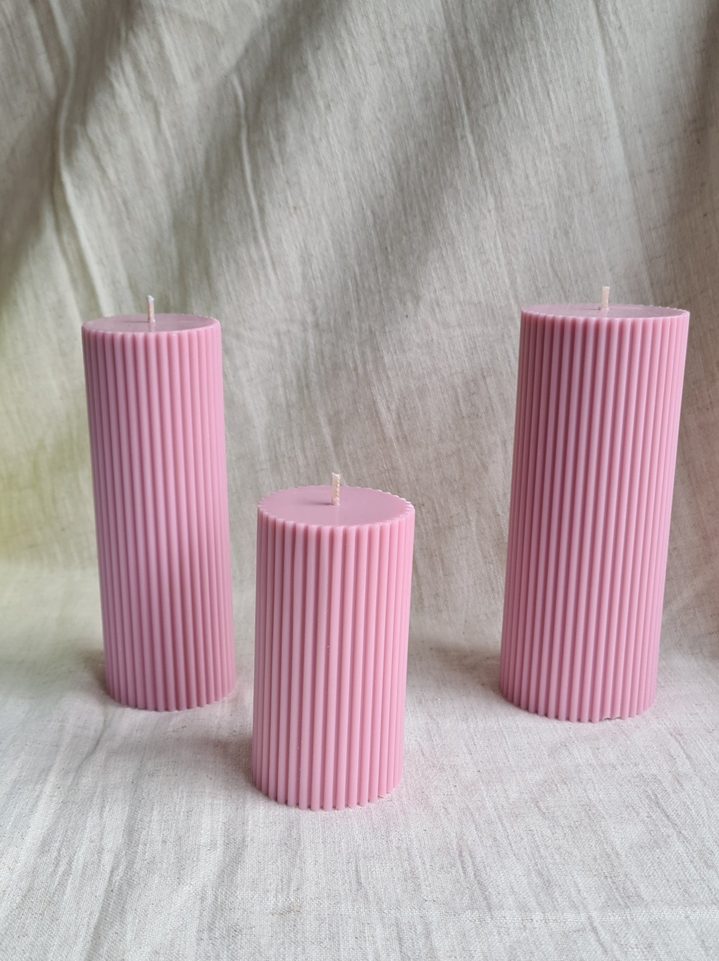 Ribbed Pillar Candles - Trilogy