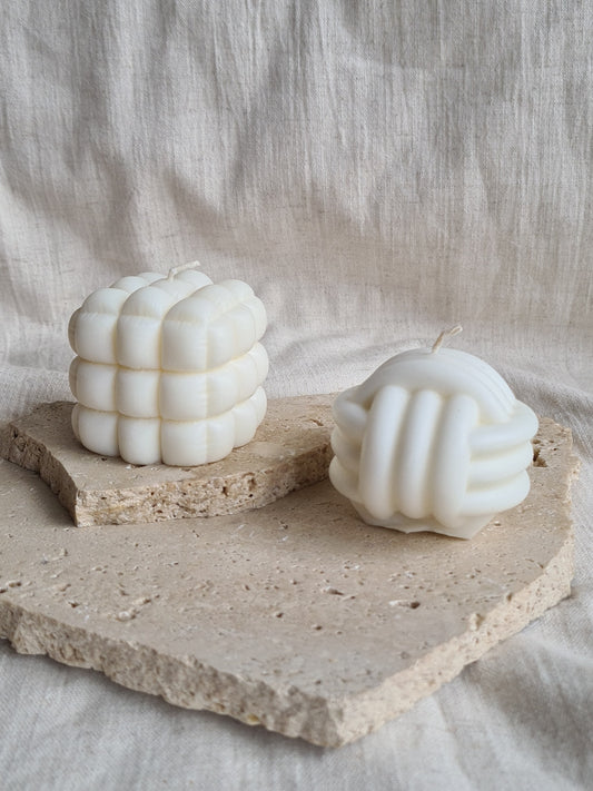 Quilted Bubble & Knotted Ball Clearance Candles